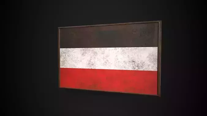 Old Picture Frame With  North German Union Flag  Low-poly 3D model