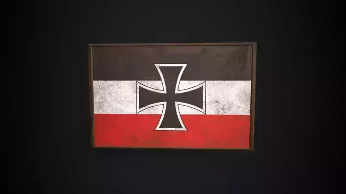 Old Picture Frame With North German Confederation Flag