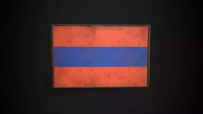 Old Picture Frame With Nassau Flag - Game Ready PBR   