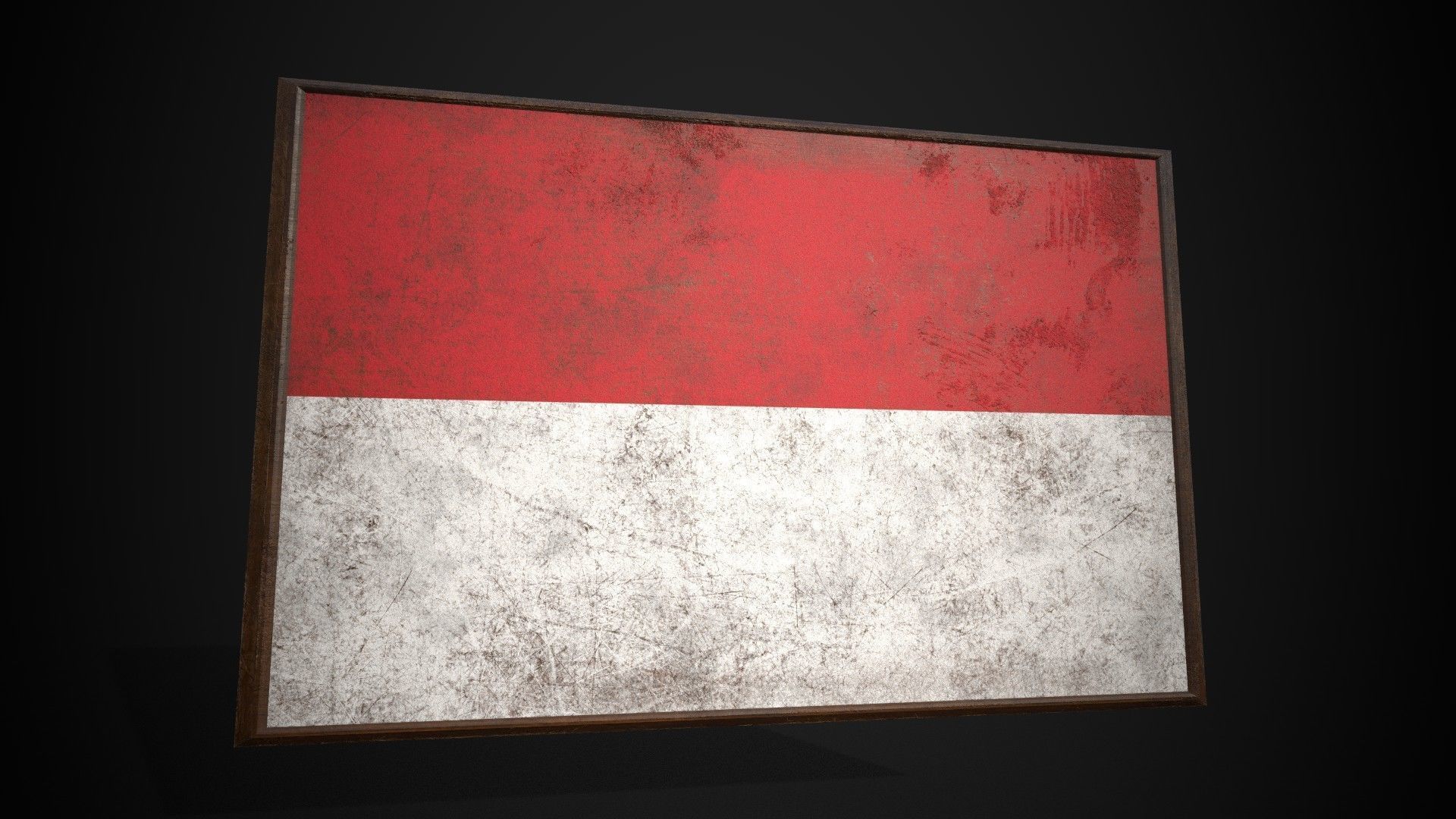 Old Picture Frame With Monaco Flag - Game Ready PBR Low-poly 3D model_1