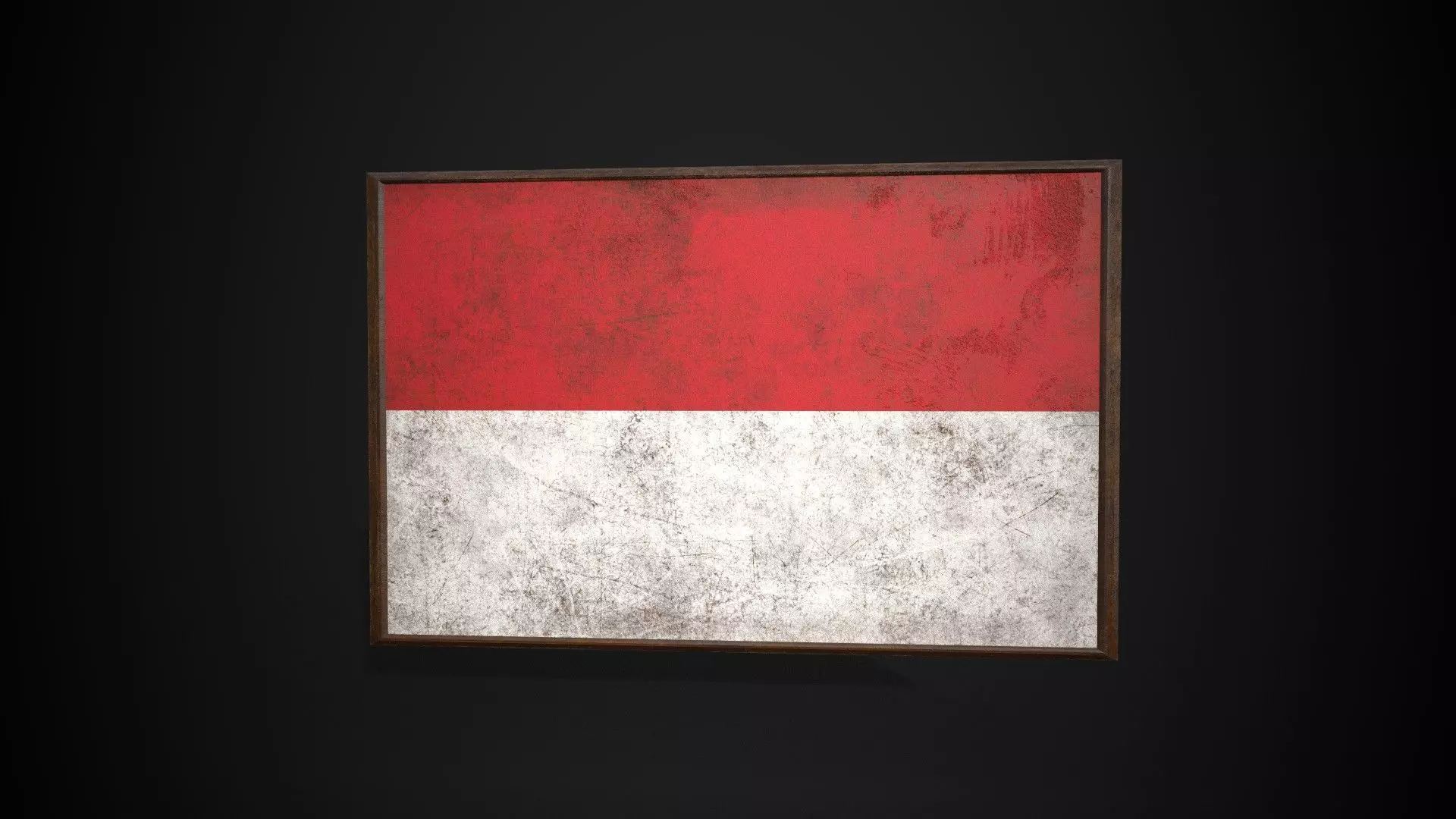 Old Picture Frame With Monaco Flag - Game Ready PBR Low-poly 3D model_0