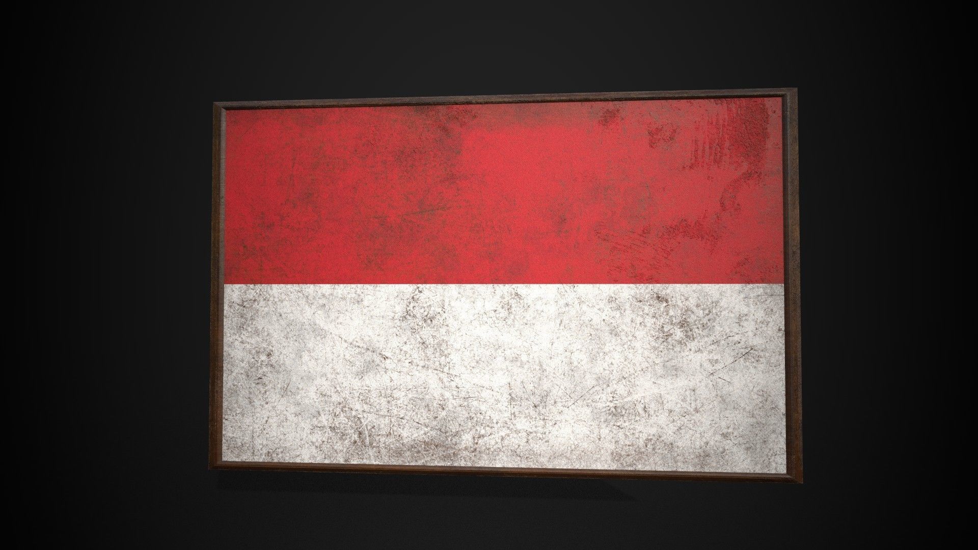 Old Picture Frame With Monaco Flag - Game Ready PBR Low-poly 3D model_2