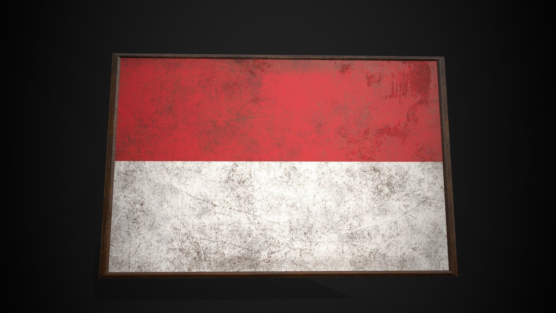 Old Picture Frame With Monaco Flag - Game Ready PBR Low-poly 3D model_3