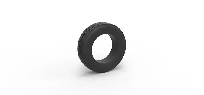 Semi truck tire 11 Scale 1 to 25 3D print model