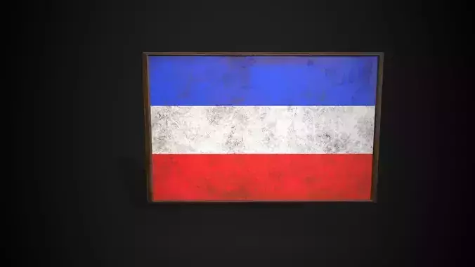 Old Picture Frame With Mecklenburg-Strelitz Flag