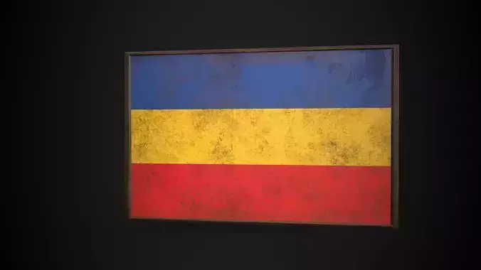 Old Picture Frame With Mecklenburg-Schwerin Flag