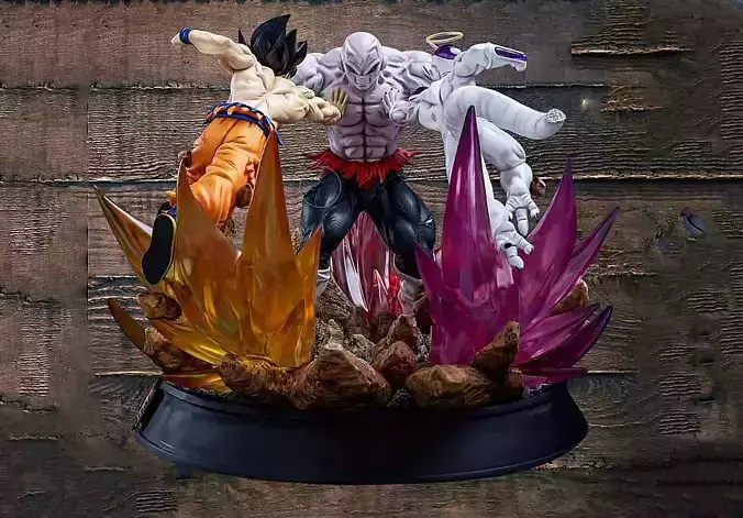 Jiren vs Goku and Frieza Statue 3D Model Ready to Print