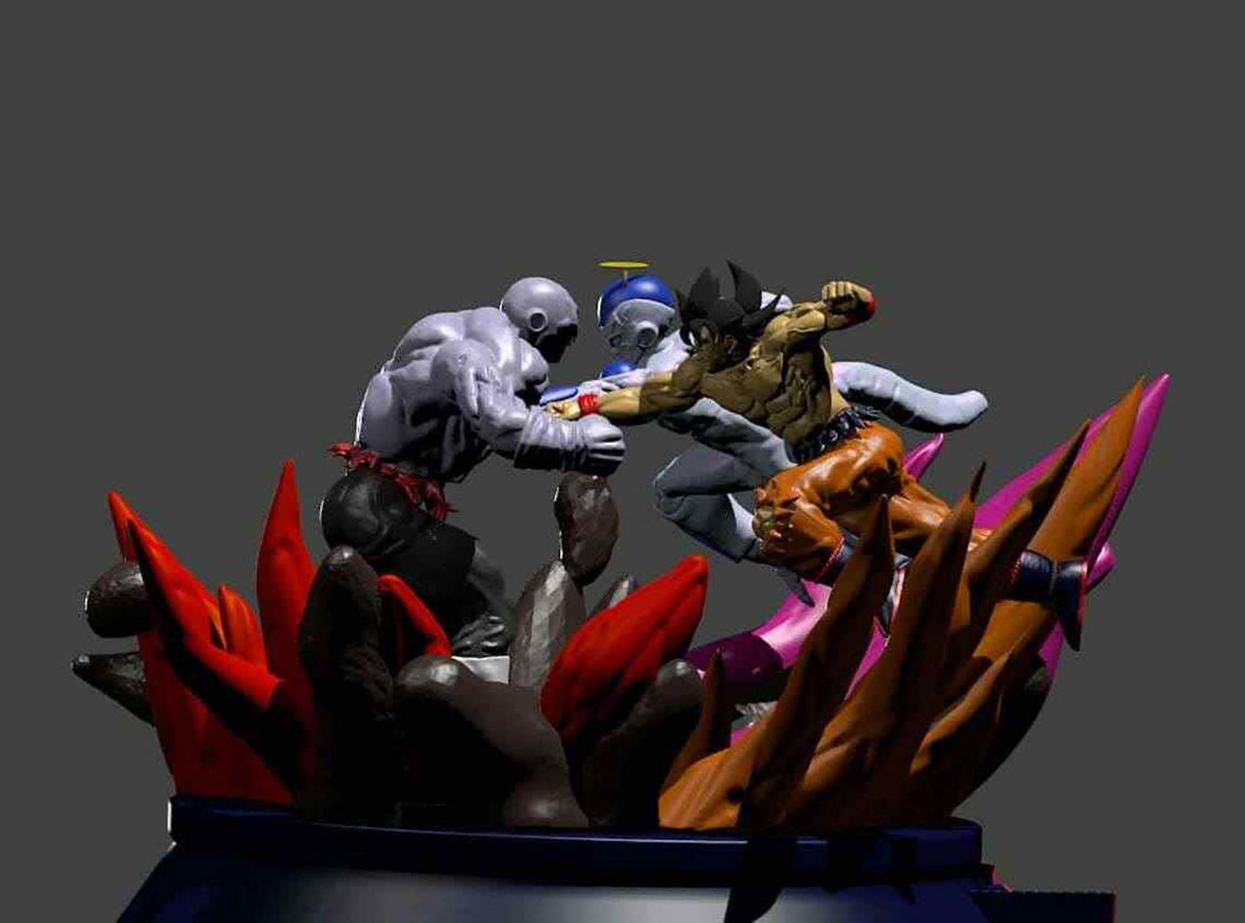 Jiren vs Goku and Frieza Statue 3D Model Ready to Print 3D print model_3
