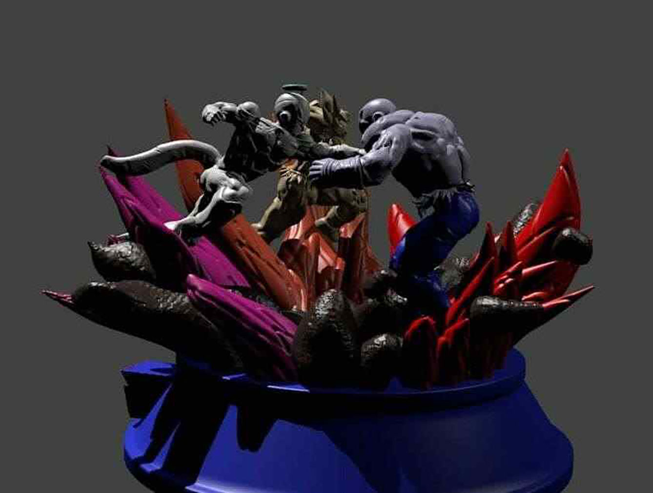 Jiren vs Goku and Frieza Statue 3D Model Ready to Print 3D print model_6