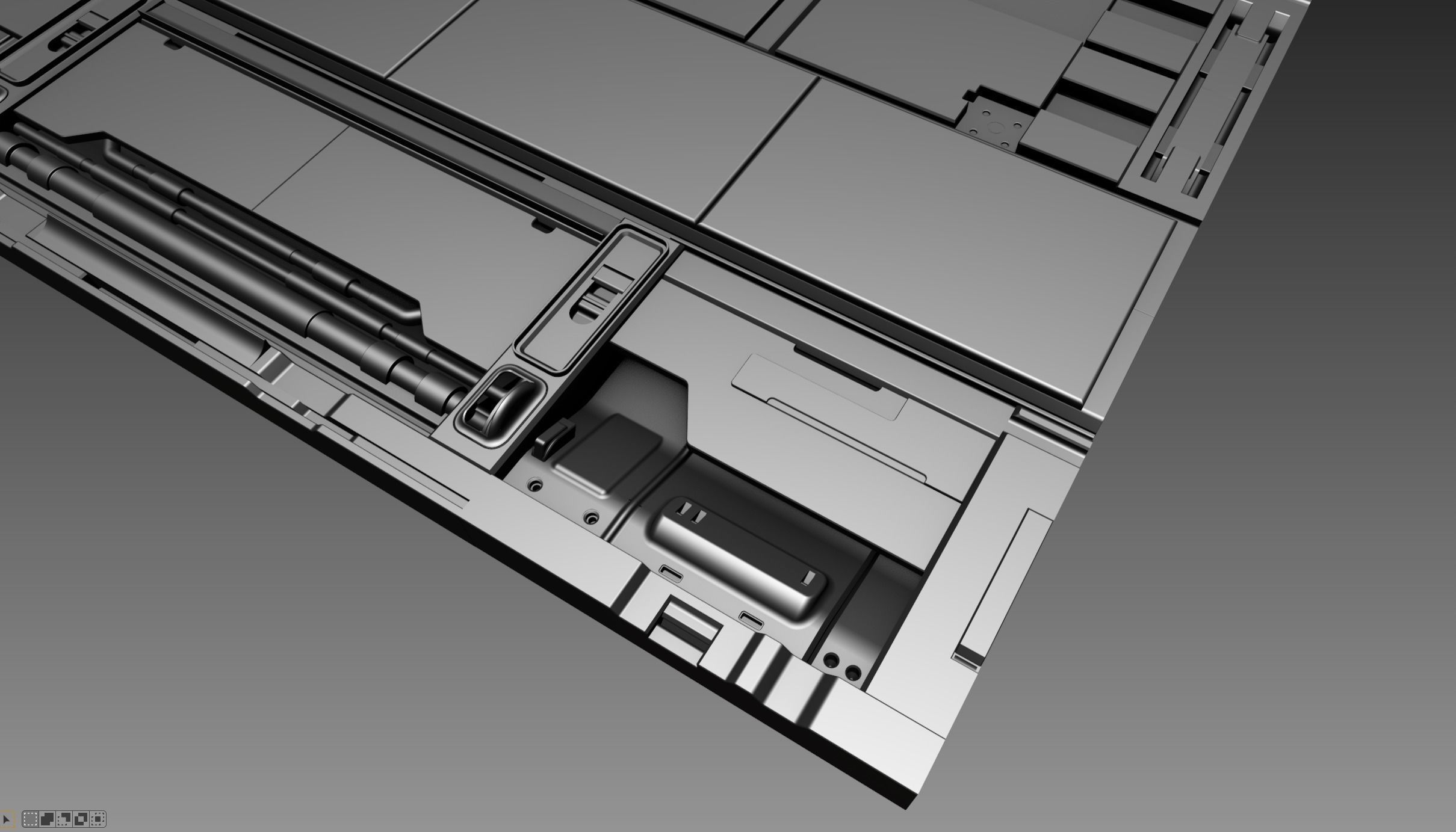 3d Sci-Fi Panel Module Low-poly 3D model_2