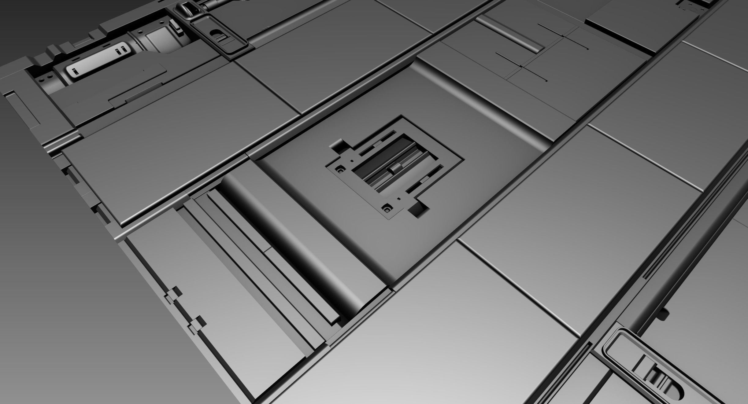 3d Sci-Fi Panel Module Low-poly 3D model_3