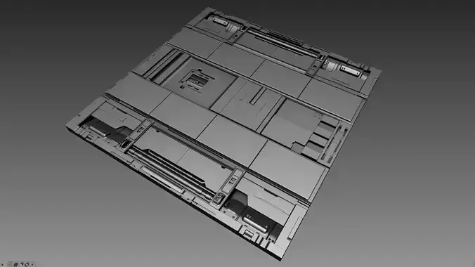 3d Sci-Fi Panel Module Low-poly 3D model