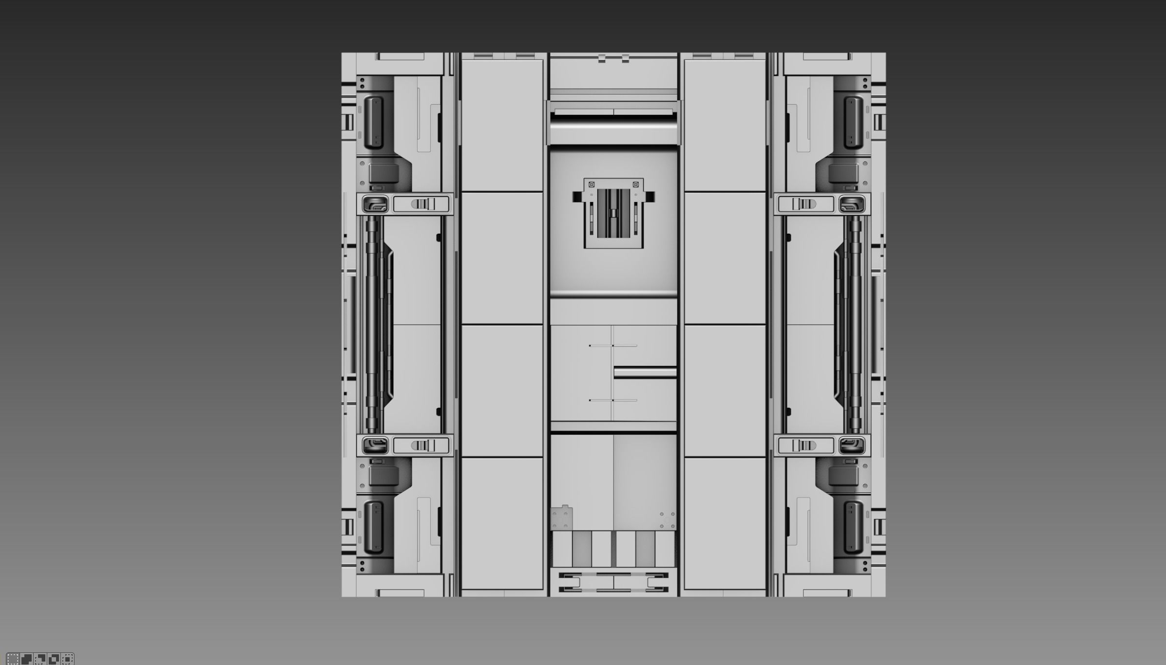 3d Sci-Fi Panel Module Low-poly 3D model_1