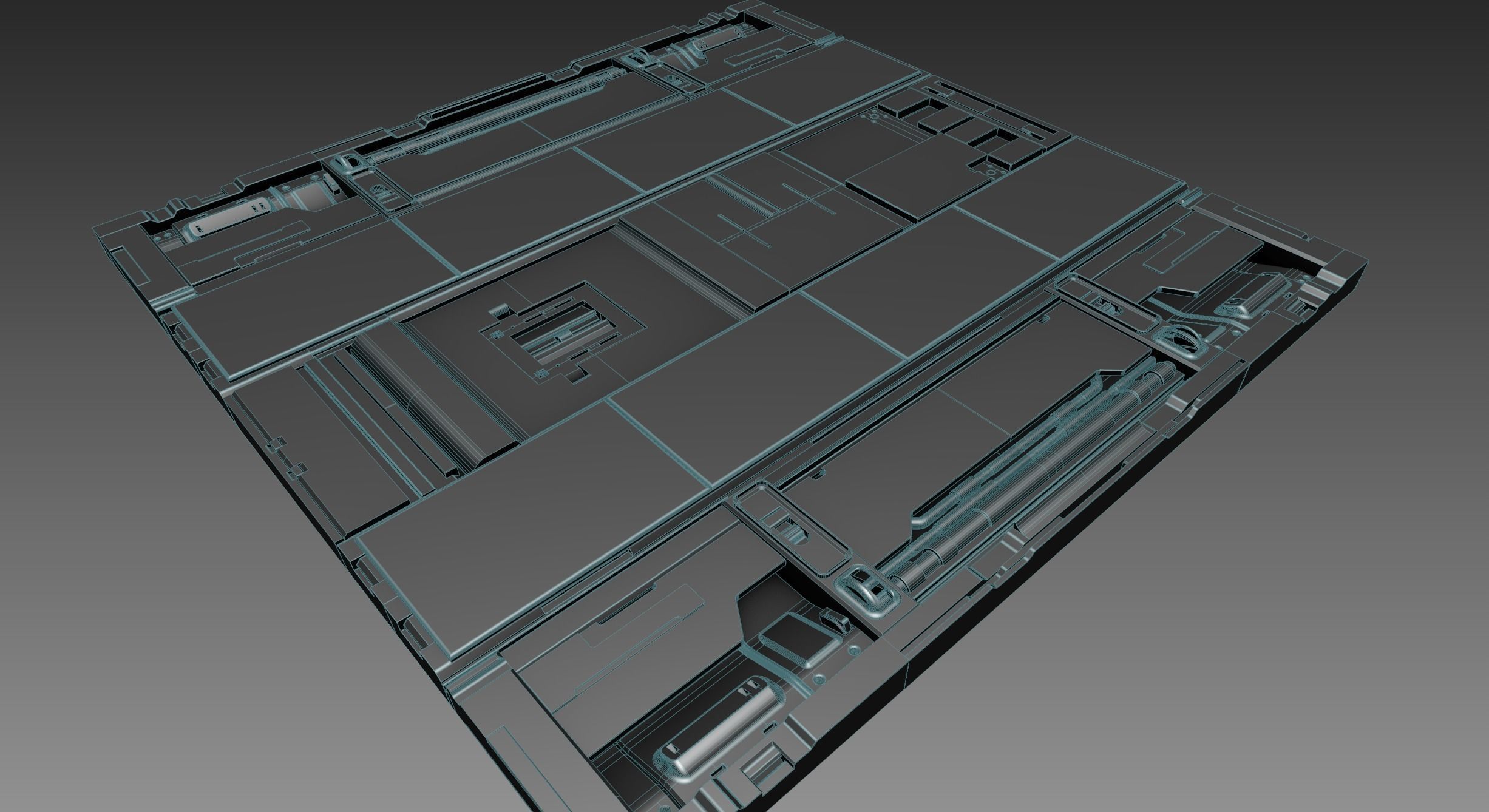 3d Sci-Fi Panel Module Low-poly 3D model_6