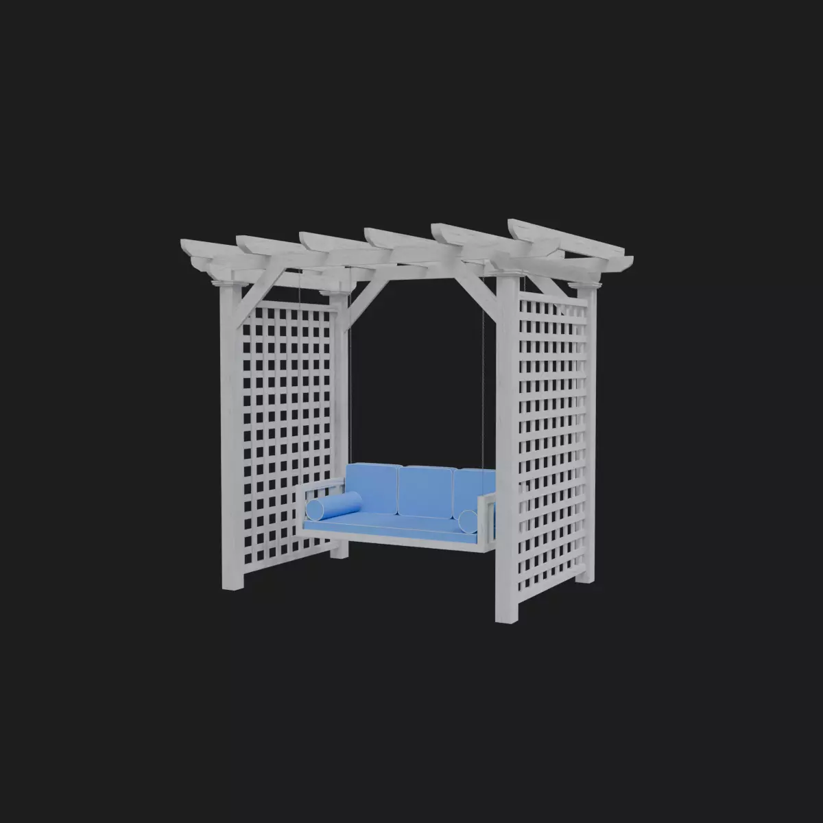 Wooden Swing Free low-poly 3D model
