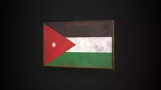 Old Picture Frame With Jordan Flag - Game Ready PBR   