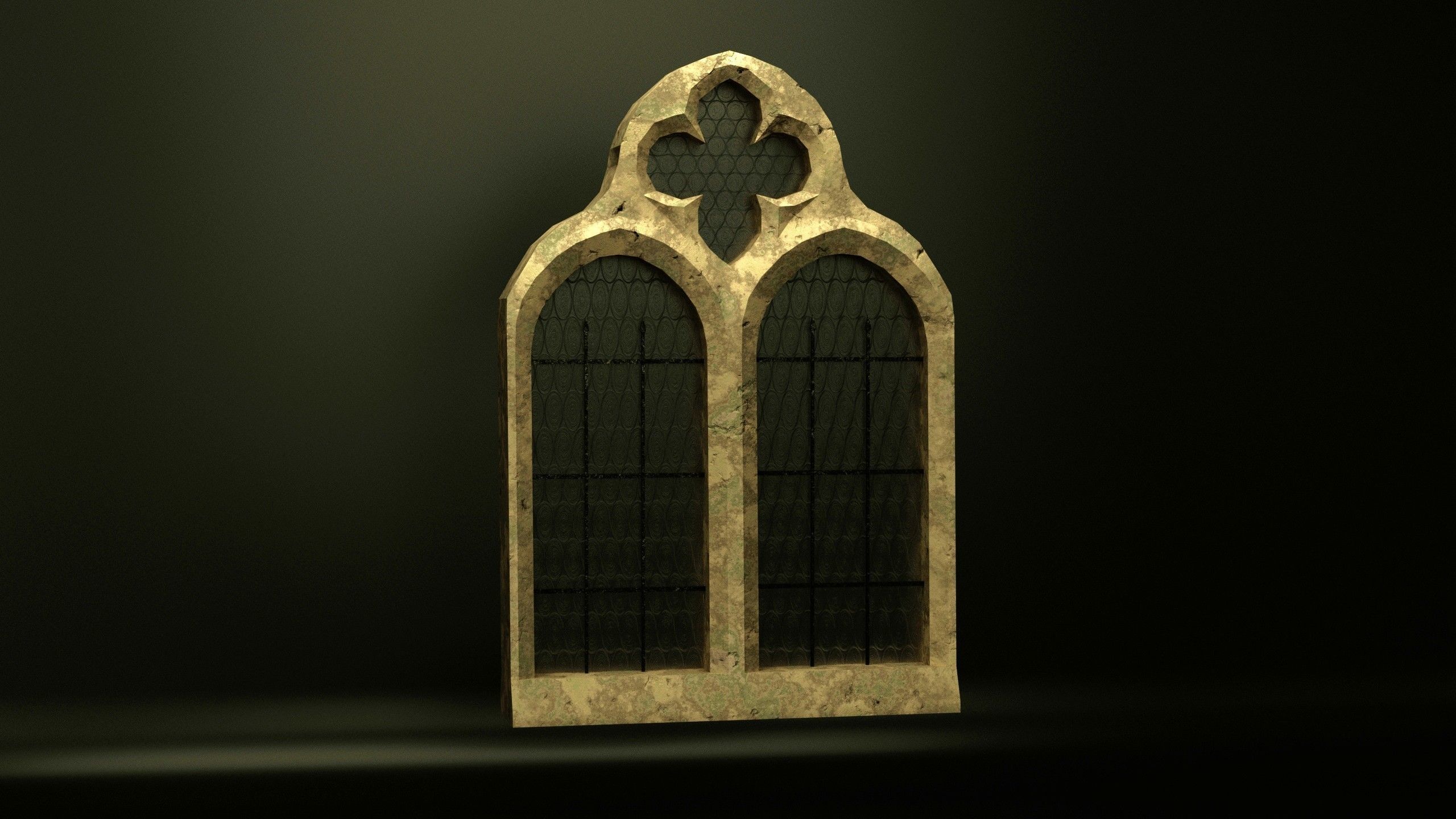 Medieval Window Free low-poly 3D model_1