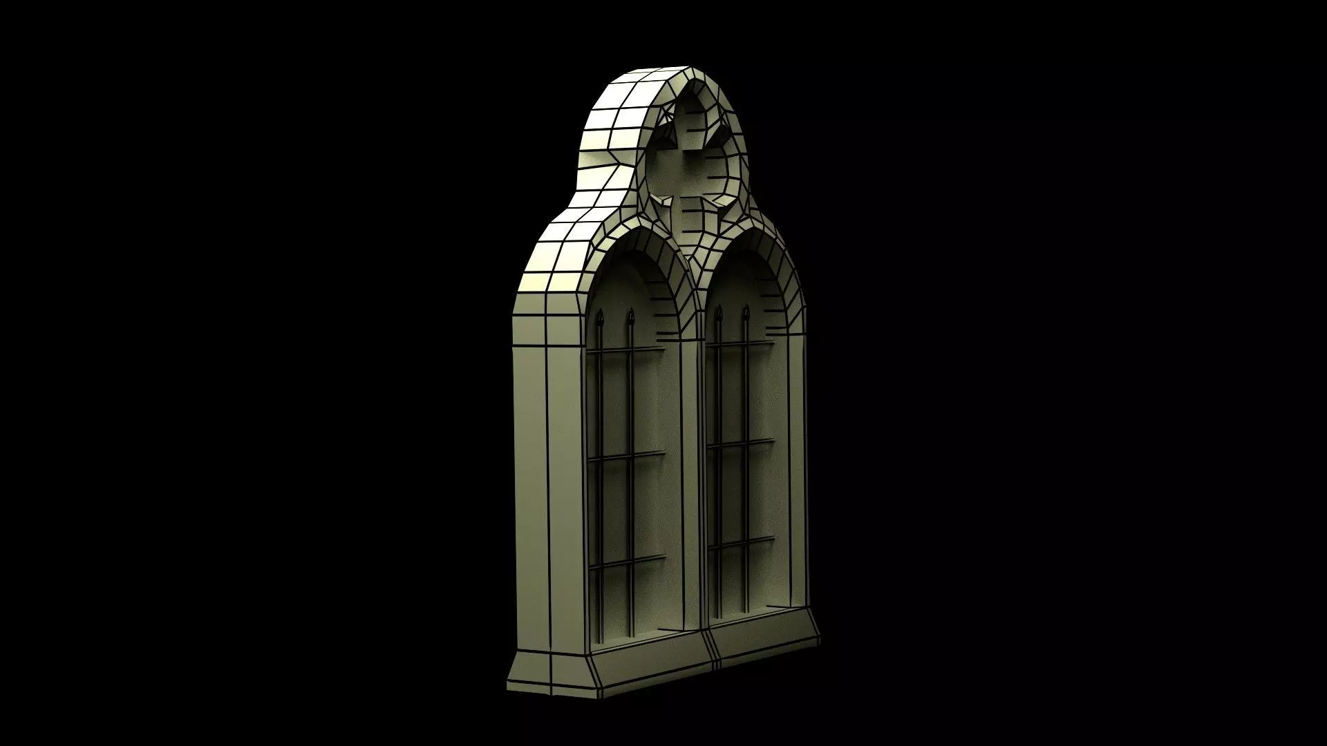 Medieval Window Free low-poly 3D model_0