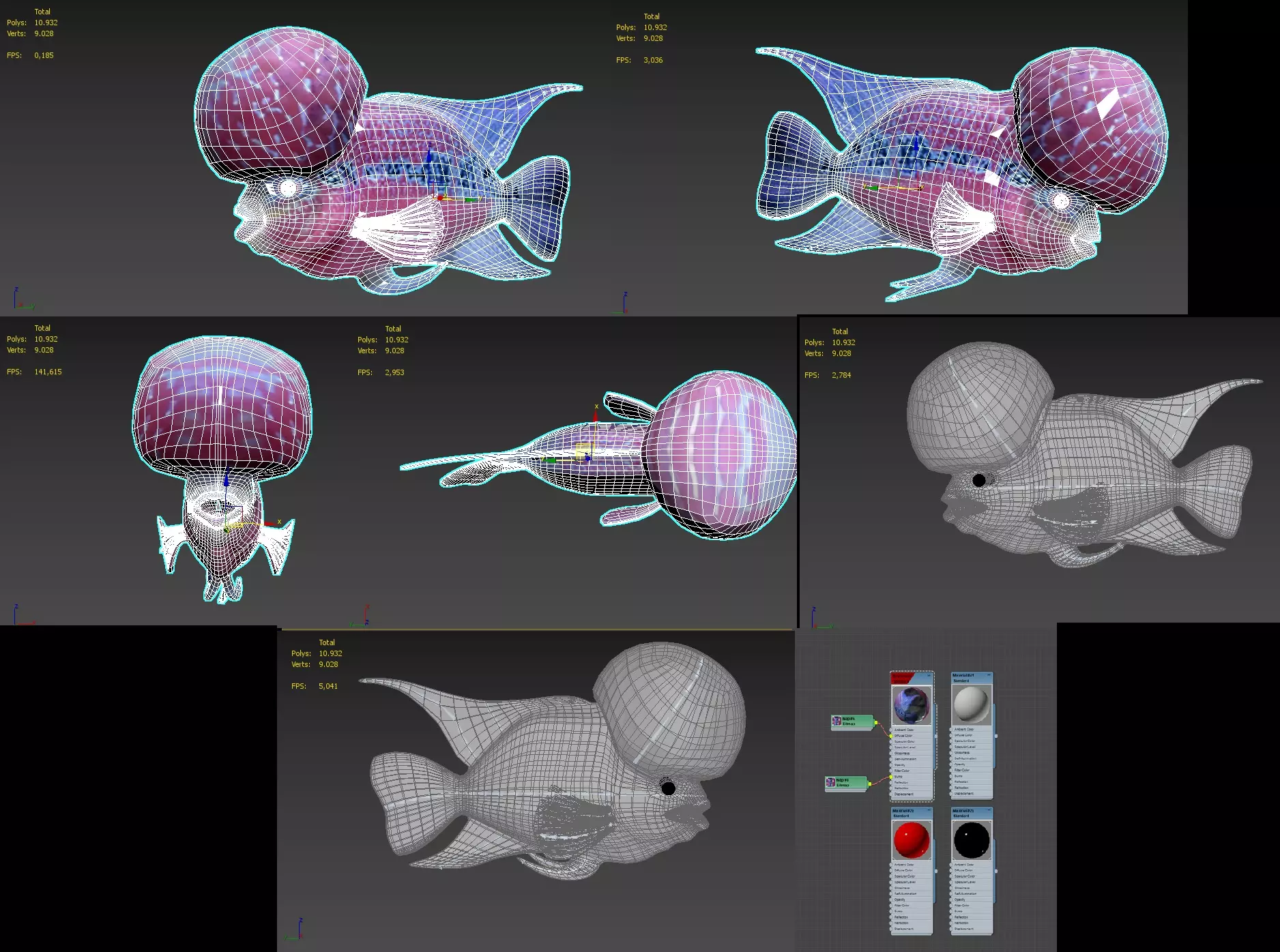 flowerhorn rigged fish Low-poly 3D model_0