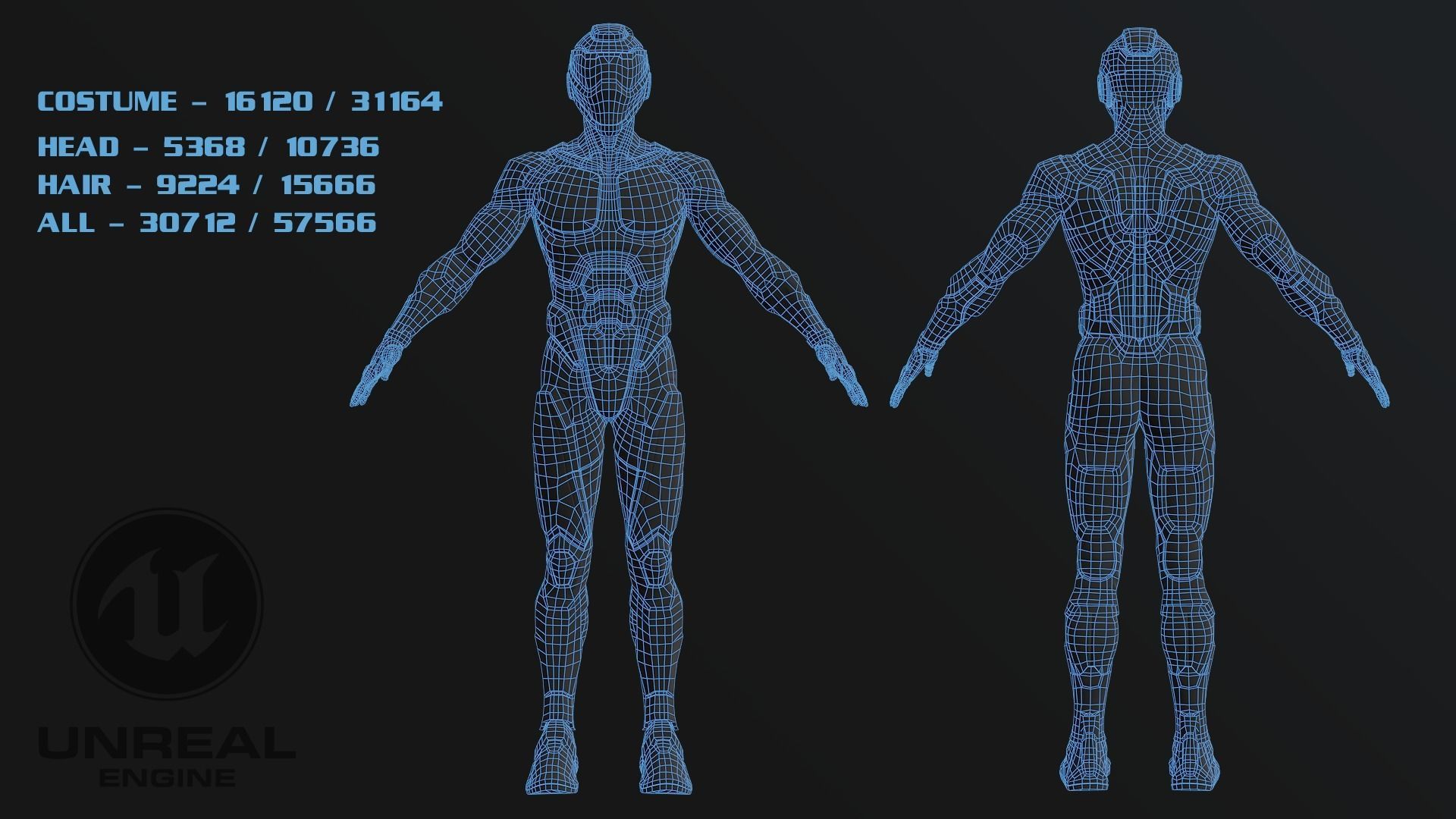 Cyber Costume UE5 Rig Game Ready Low-poly 3D model_5