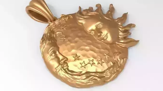 Sun and moon pendant Necklace Charm bracelet Jewelry