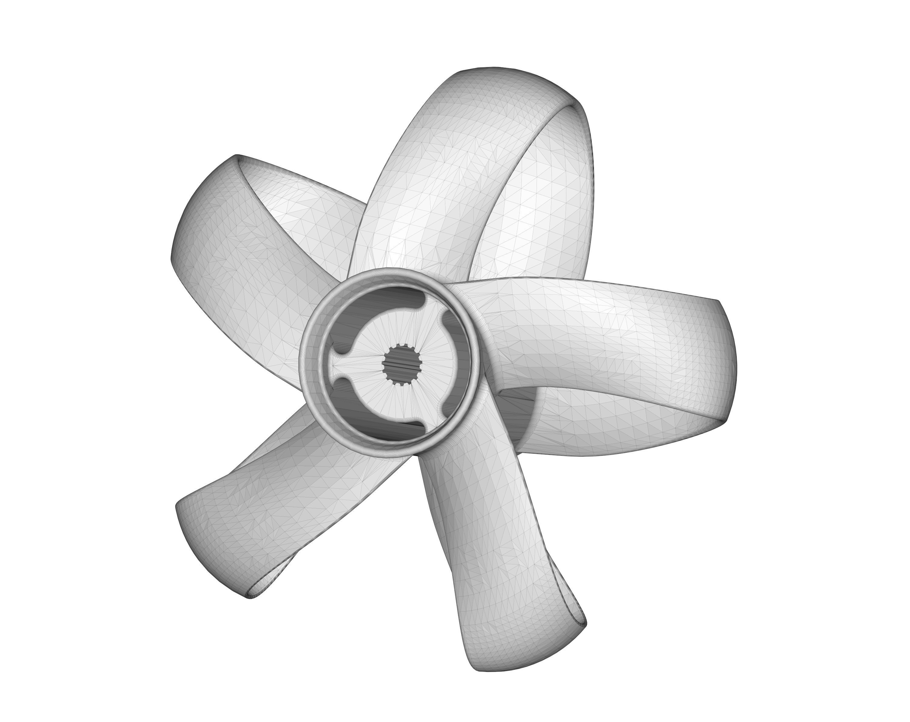 Toroidal boat propeller - 5 blades 3D print model_4