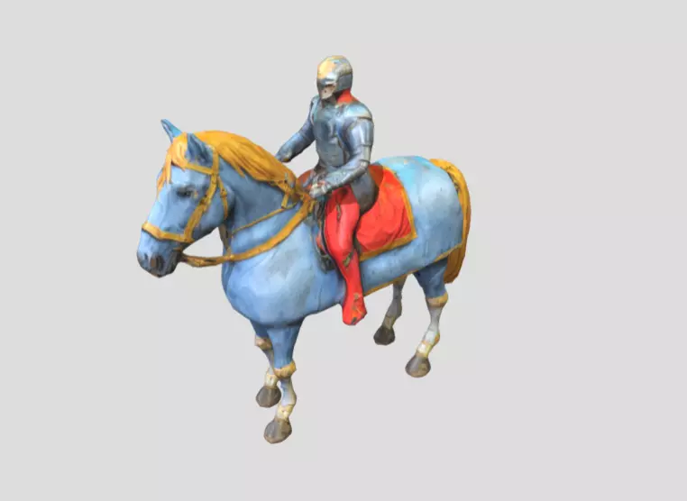 Knight Horse 1 Low Poly 3D model_0