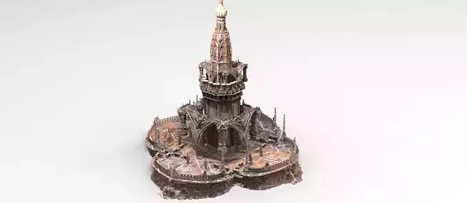 Sardian Stone temple Ruins 3D model