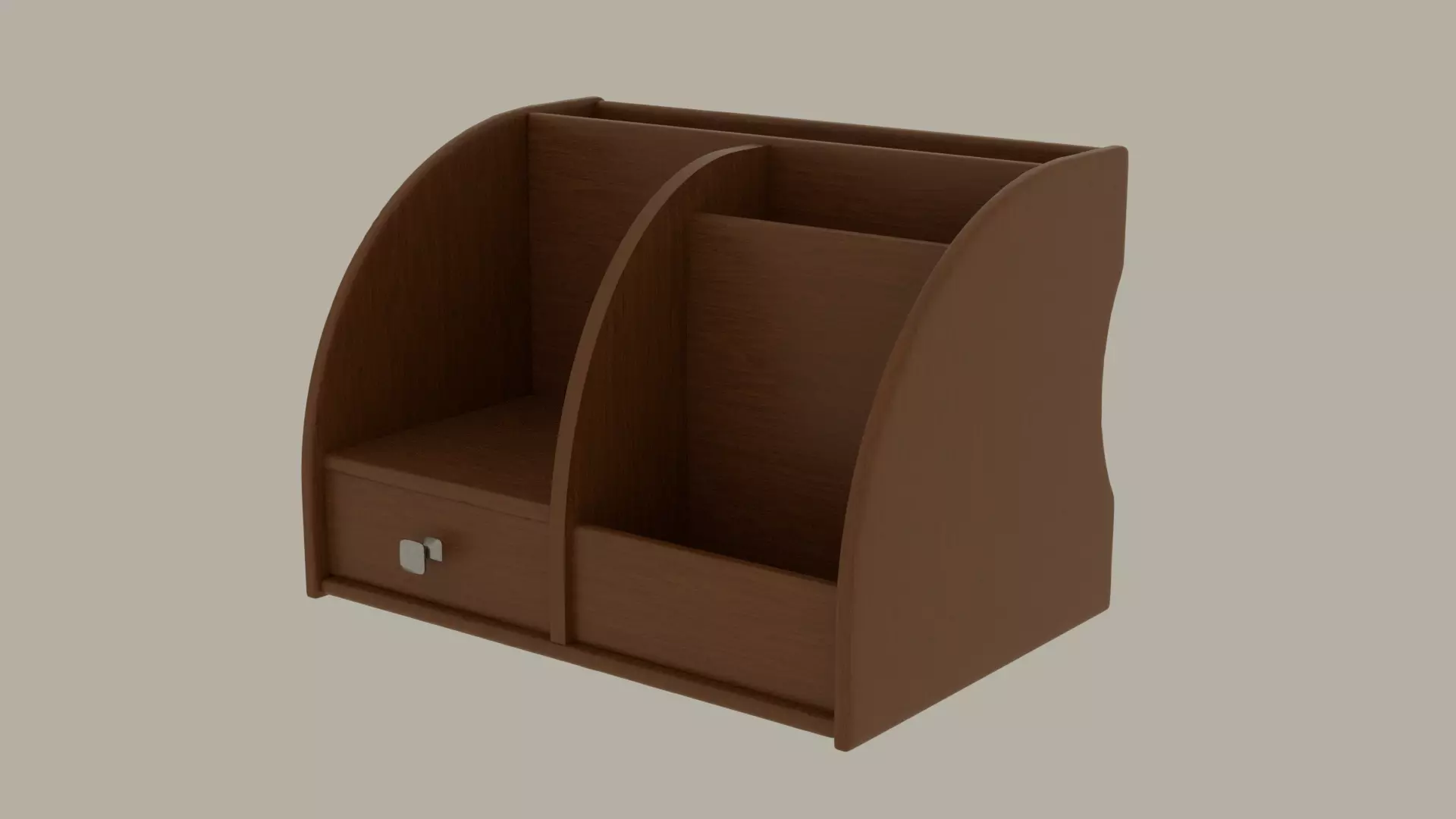Wooden Desk Organizer 3D model_2