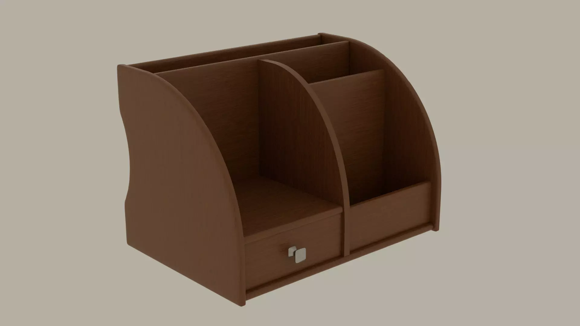 Wooden Desk Organizer 3D model_1