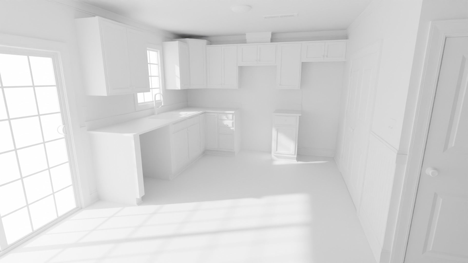 Empty Apartment with 4K Textures Low-poly 3D model_3