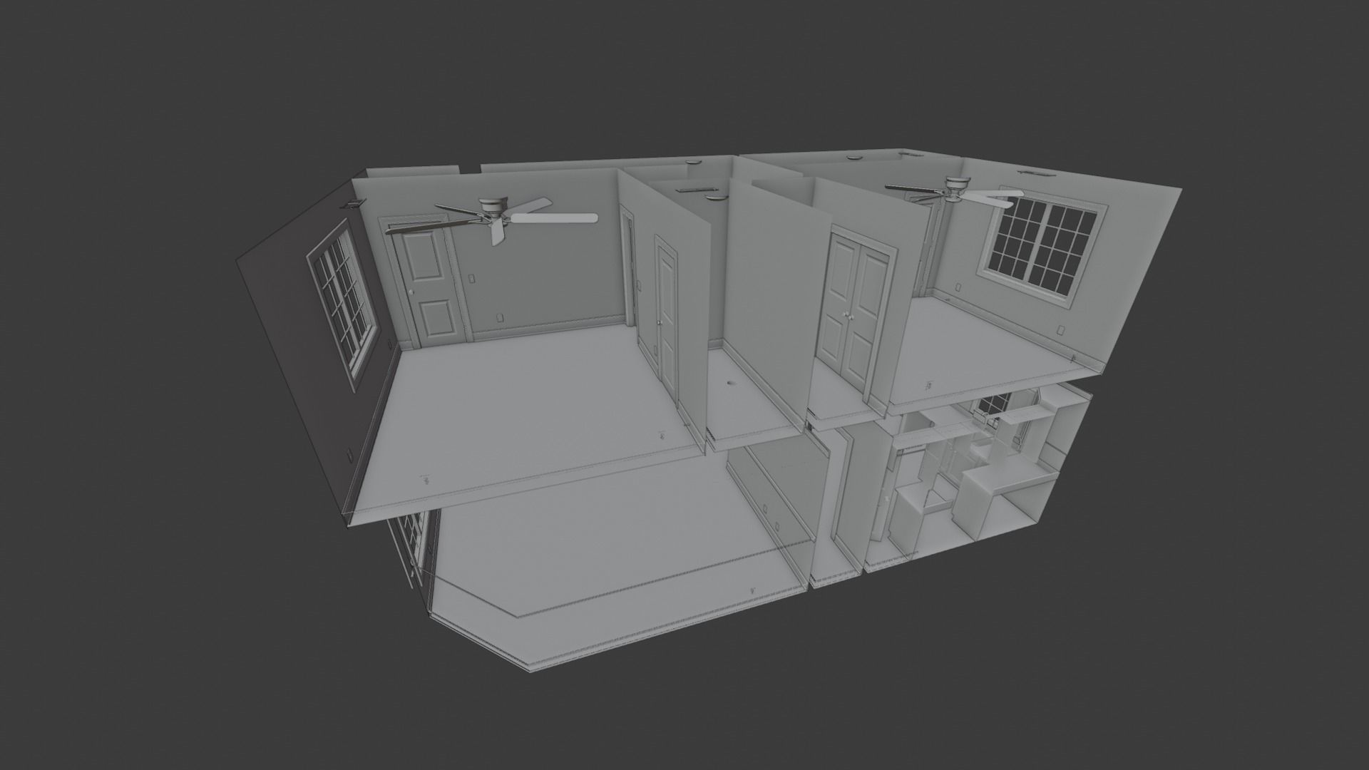 Empty Apartment with 4K Textures Low-poly 3D model_16