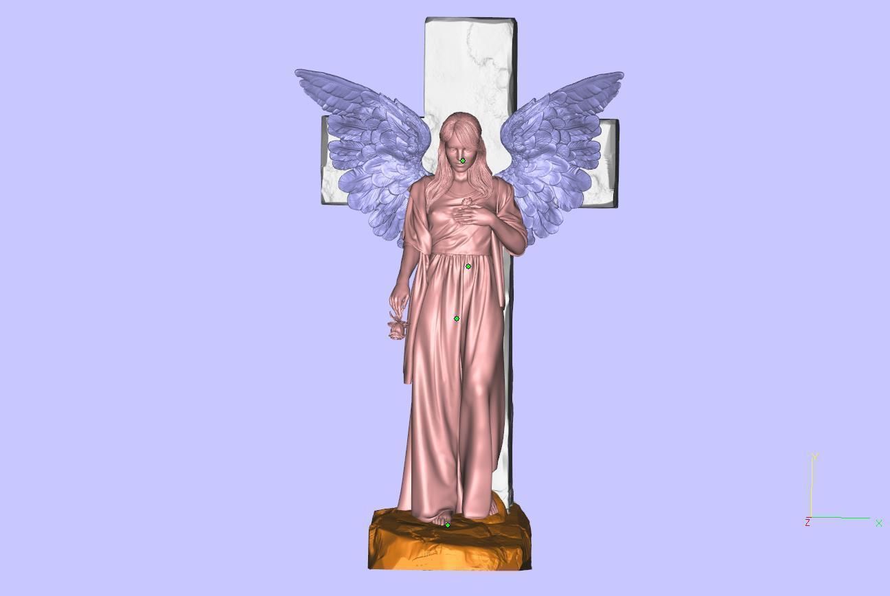 angel girl statue 3D print model_9