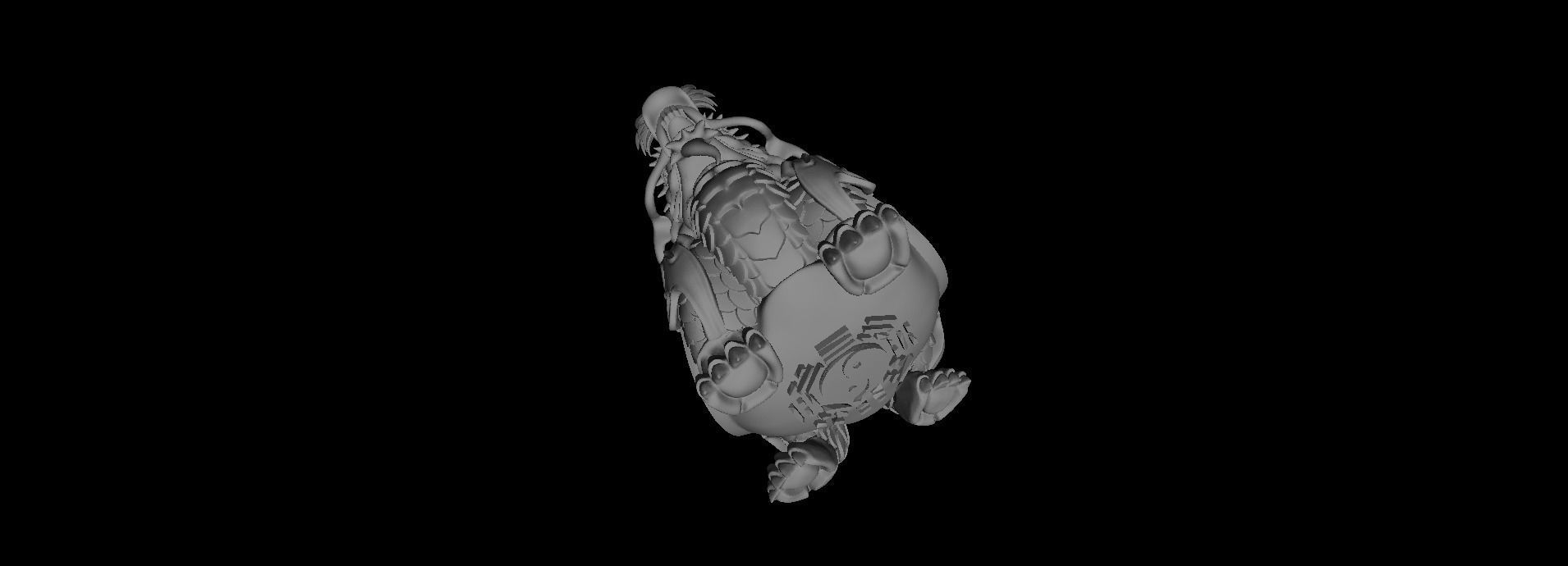 dragon turtle Asian 3D model for printing and CNC 3D print model_1