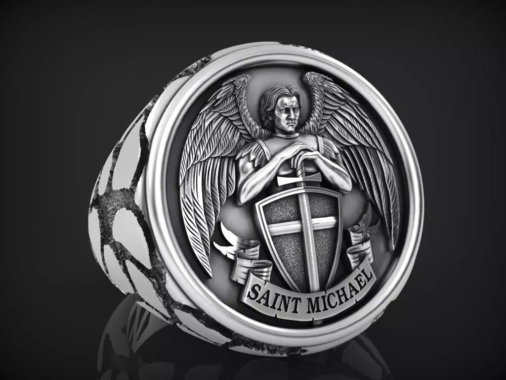Archangel Michael Ring 3D print model