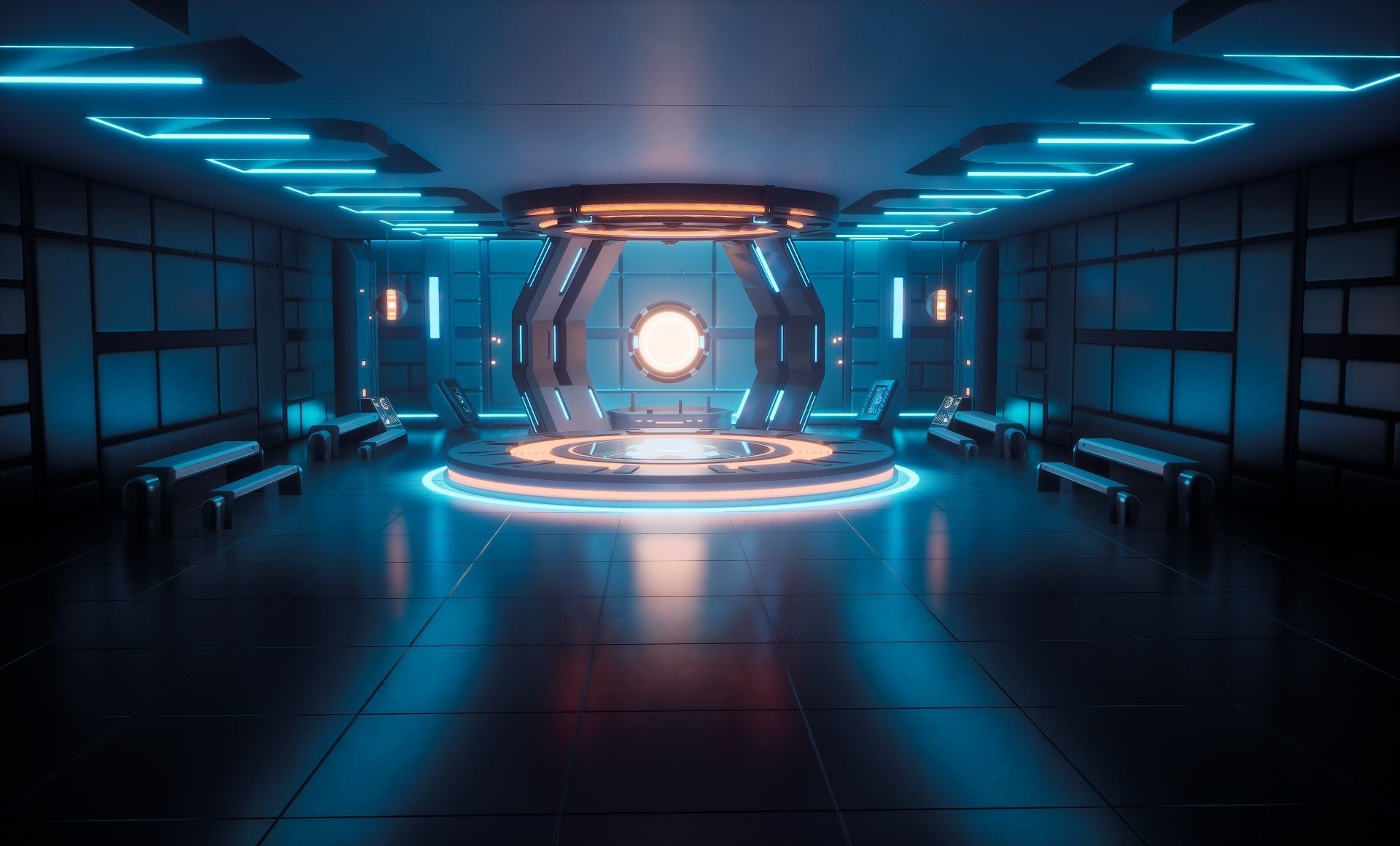 Sci-fi Virtual Space 3D model_1