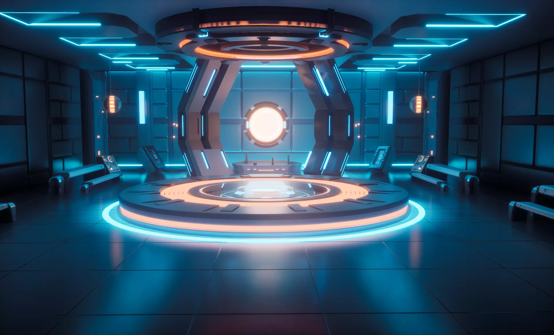 Sci-fi Virtual Space 3D model_0