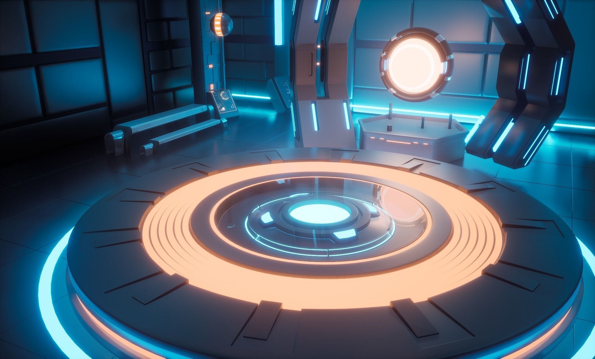 Sci-fi Virtual Space 3D model_4