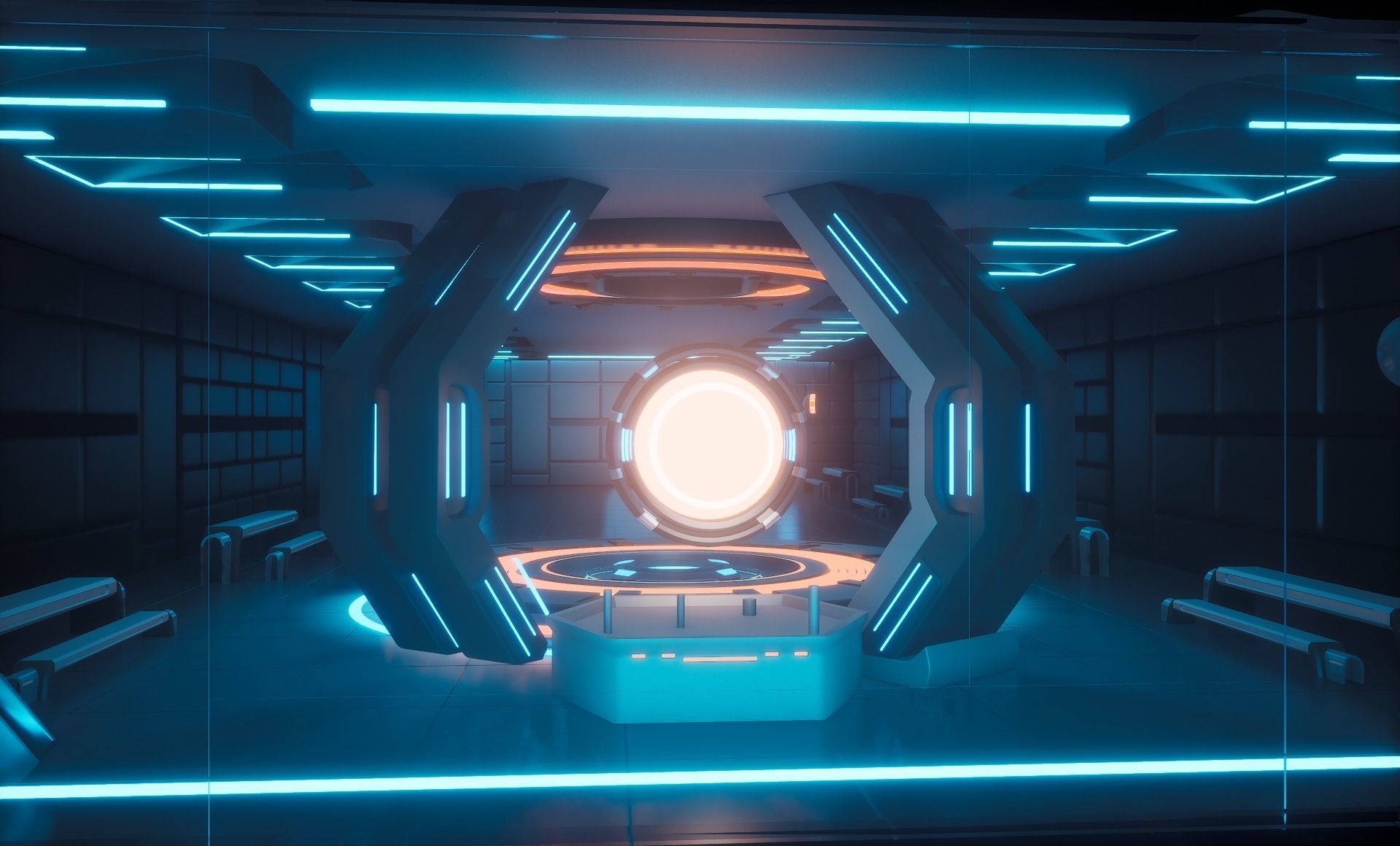 Sci-fi Virtual Space 3D model_2