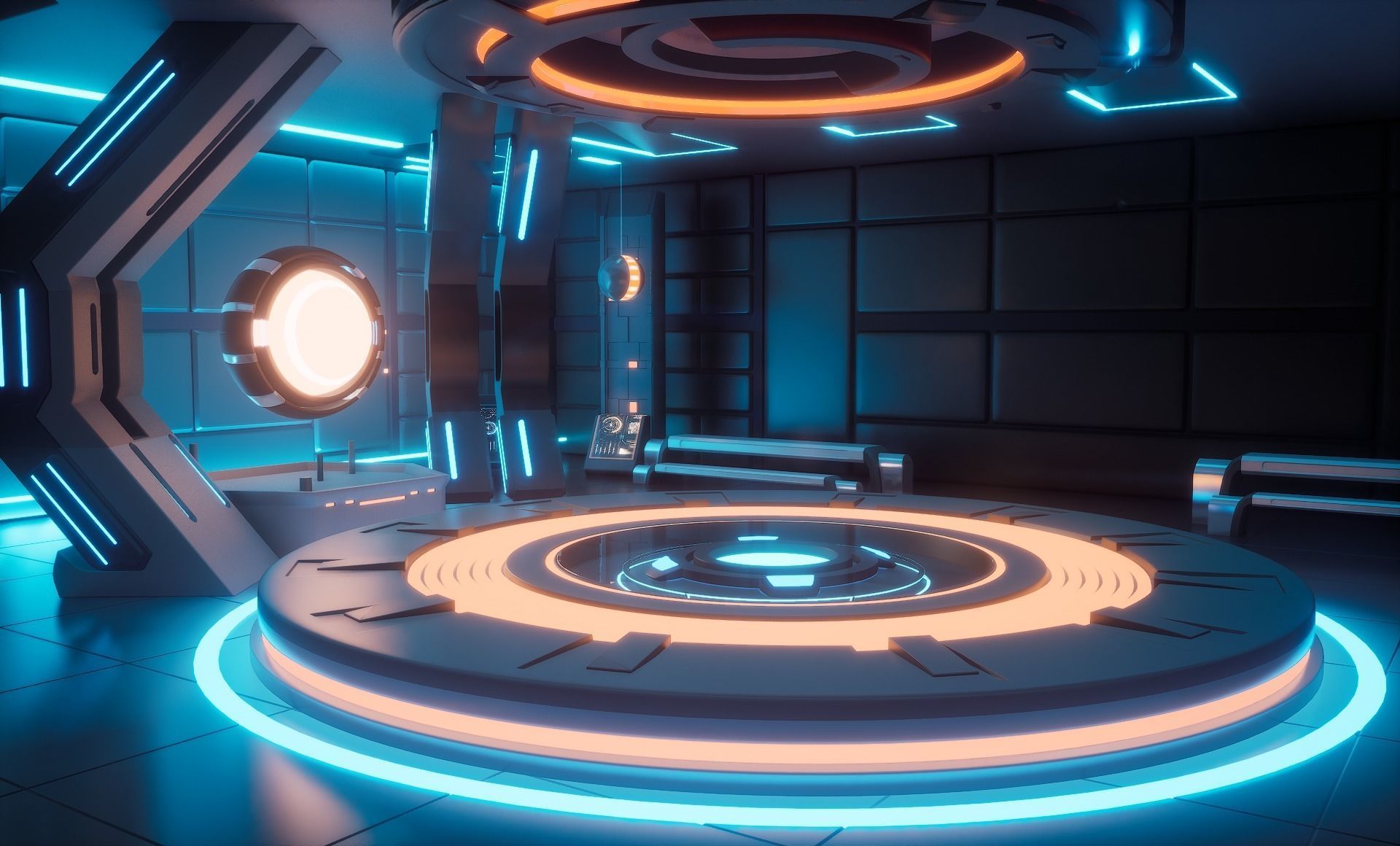 Sci-fi Virtual Space 3D model_3