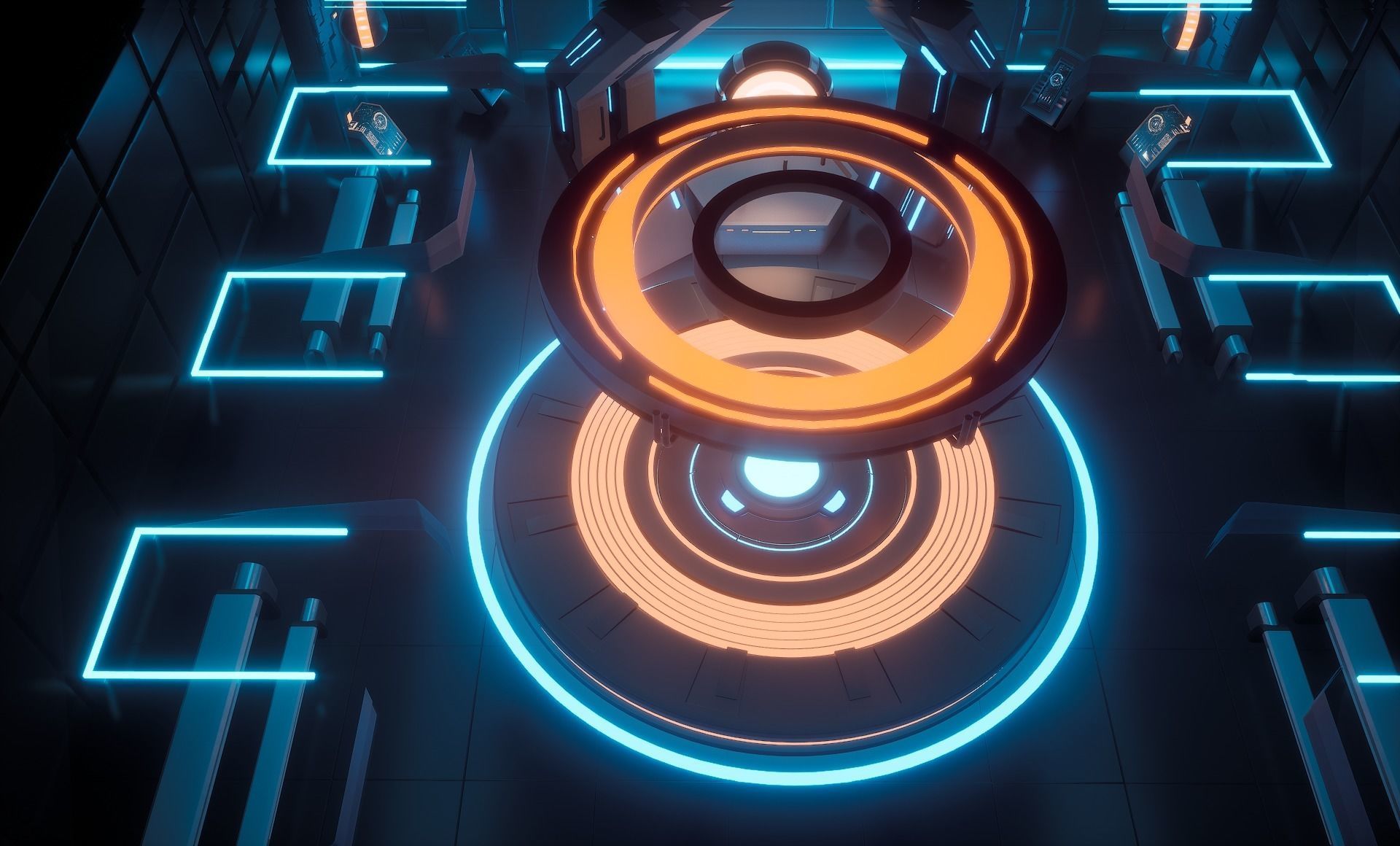 Sci-fi Virtual Space 3D model_5