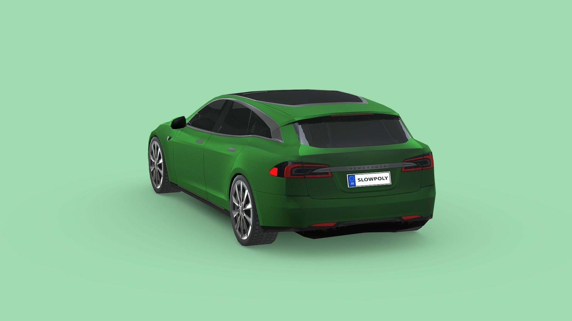Tesla Model S Shooting Brake 2019 Low-poly 3D model_1