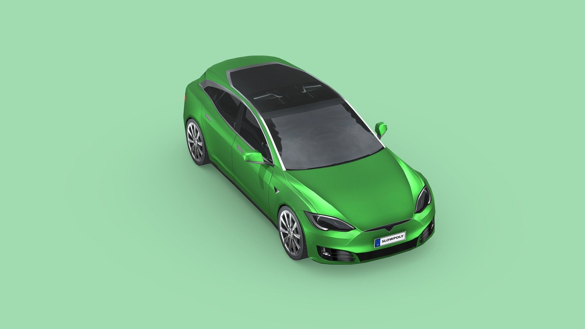 Tesla Model S Shooting Brake 2019 Low-poly 3D model_3