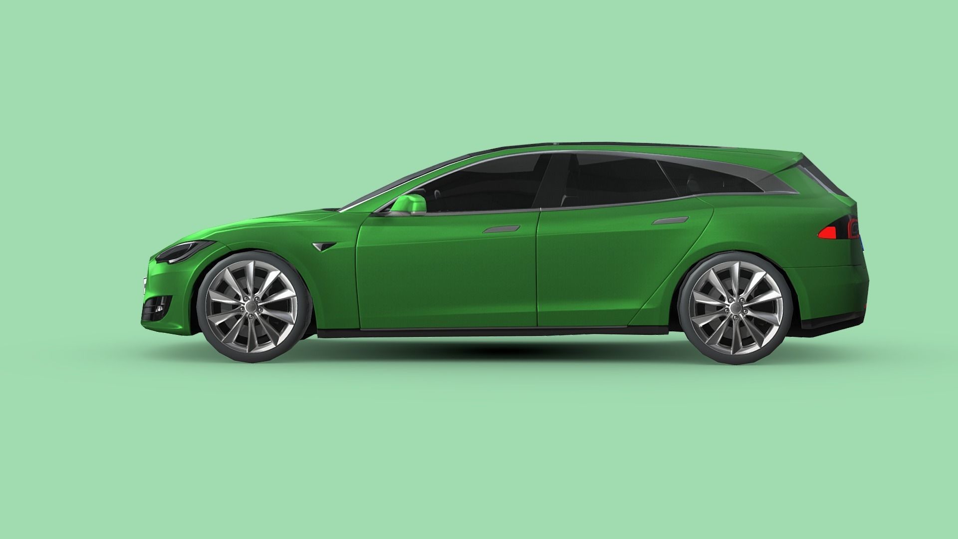 Tesla Model S Shooting Brake 2019 Low-poly 3D model_2