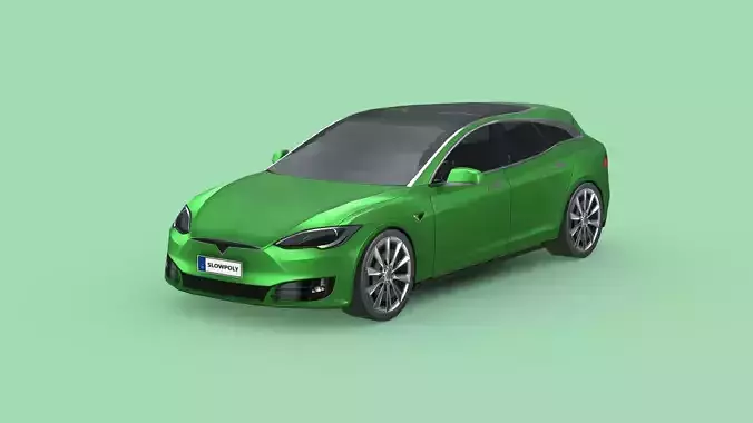 Tesla Model S Shooting Brake 2019 Low-poly 3D model Tesla Model S Shooting Brake 2019 Low-poly 3D model