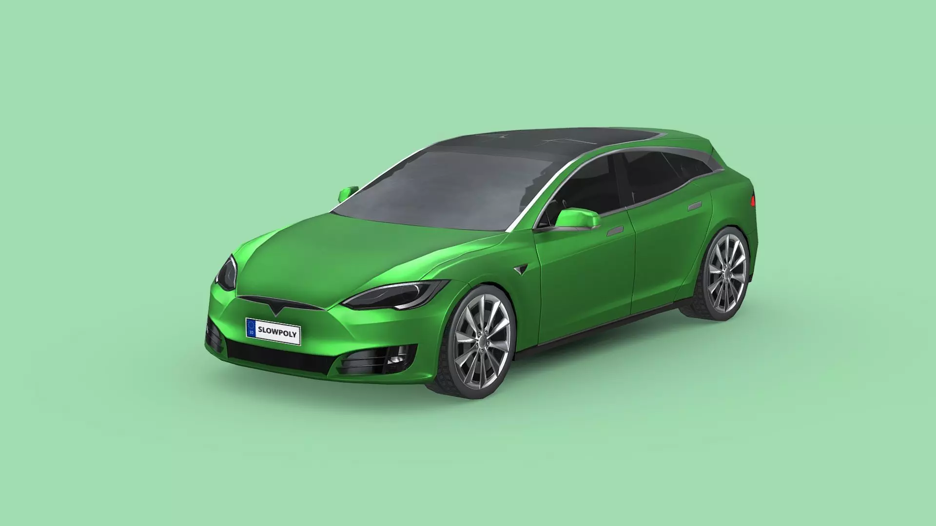 Tesla Model S Shooting Brake 2019 Low-poly 3D model_0