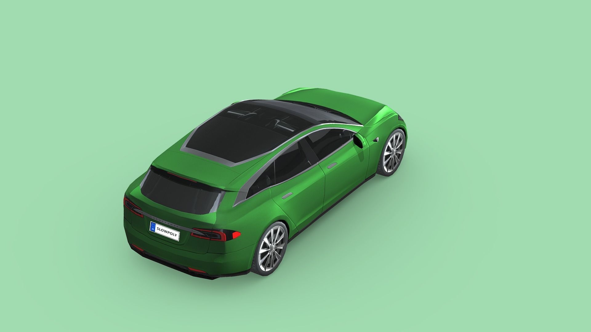 Tesla Model S Shooting Brake 2019 Low-poly 3D model_4