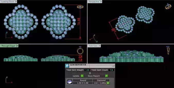 LV Earring Full Diamond