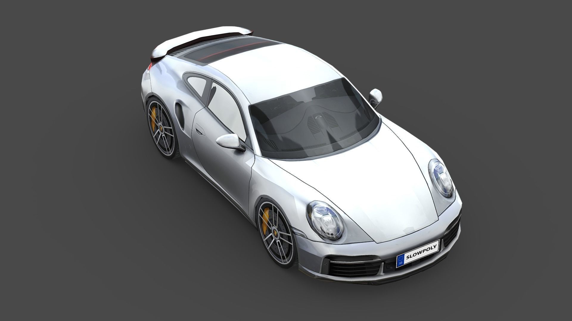 Porsche 911 Carrera Turbo S Low-poly 3D model_3