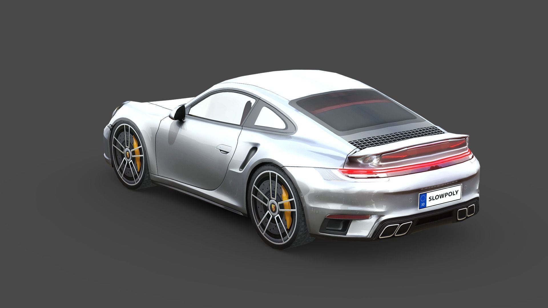 Porsche 911 Carrera Turbo S Low-poly 3D model_1